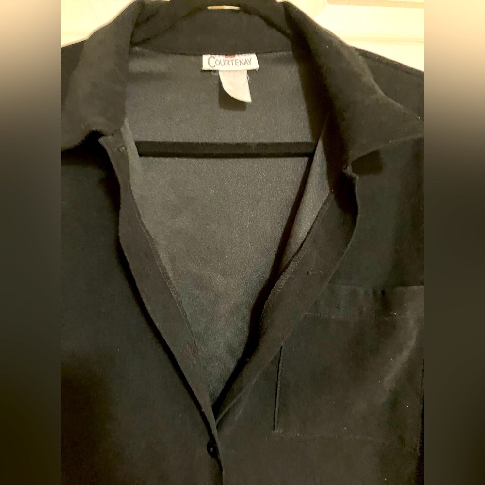 Suede Feel Button Up Blouse